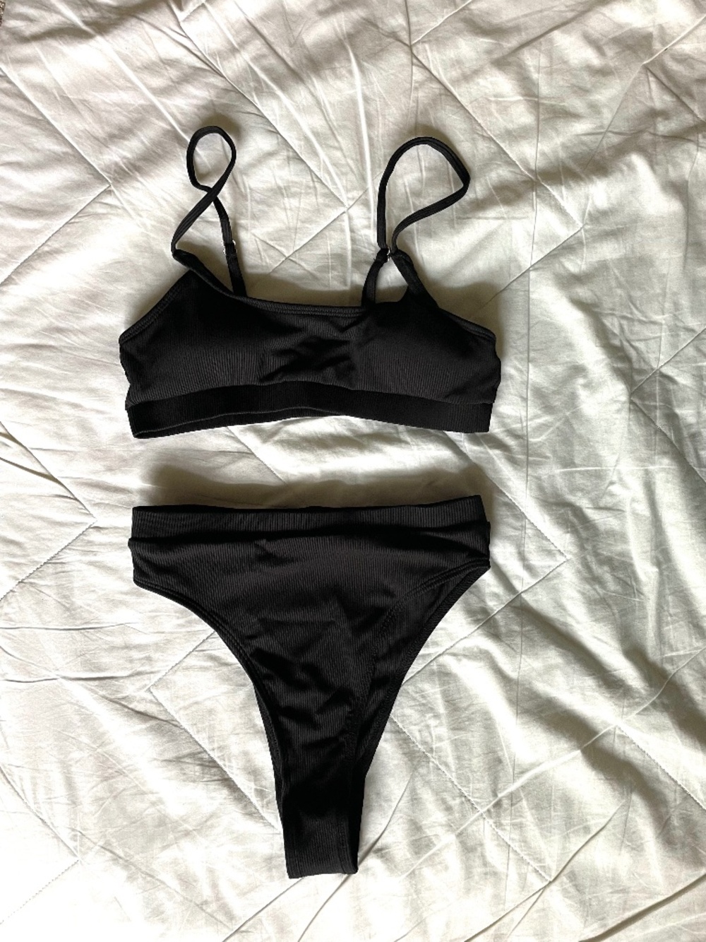 Matte Collection Black high waist bikini Small
